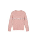 Girl's Knitted Puppy Jacquard Knot Feather Yarn Pullover
